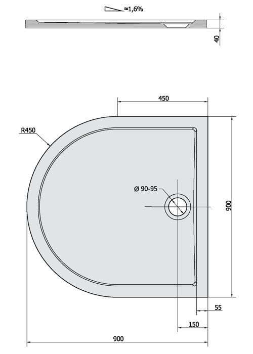 schita dimensiuni cadita de perete D