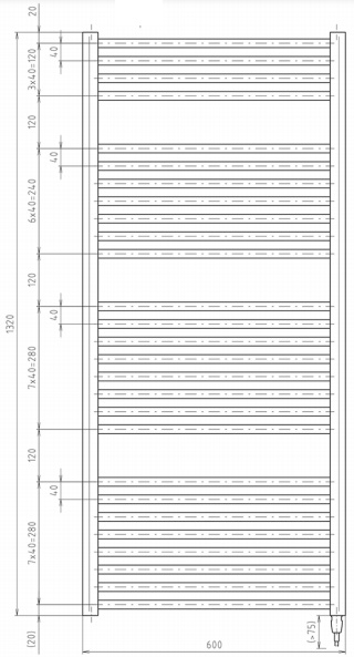 Schita radiator Direct E 132 cm
