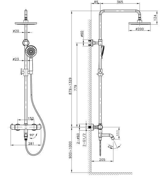 dimensiuni dus kimura