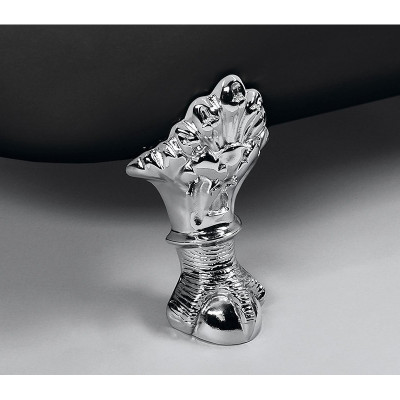 Cada baie Polysan Regata Retro, alb-negru, picioare cromate, 175x85