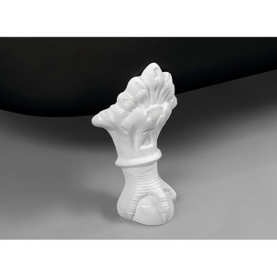 Cada baie Polysan Regata Retro, alb-negru, picioare albe, 175x85