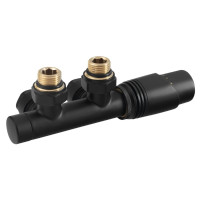 Robinet negru radiator portprosop cu termostat  Bruckner Wicher