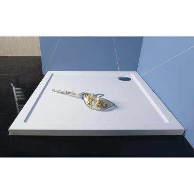 Cadita dus patrata Polysan Aura 100 x 100 x 4 cm marmura compozit Cadita dus patrata Polysan Aura 100 x 100 x 4 cm marmura compozit