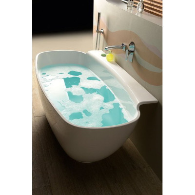Cada baie freestanding marmura compozit 158 x 80 cm Polysan Nigra