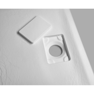 Cadita dus Sapho Acora 120 x 90x3.5 cm marmura compozit alb mat