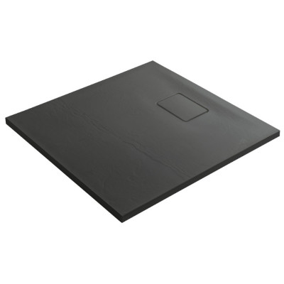 Cadita dus Sapho Acora 90 x 90 x 3.5 cm marmura compozit negru antracit