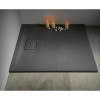 Cadita dus Sapho Acora 90 x 90 x 3.5 cm marmura compozit negru antracit