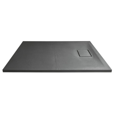 Cadita dus Sapho Acora 100 x 80 x 3.5 cm marmura compozit negru antracit