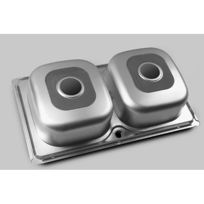 Chiuveta inox cu doua cuve Aqualine 81x46x18