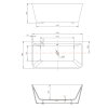 Cada baie freestanding dreptunghiulara Polysan Liberta 170 x 78