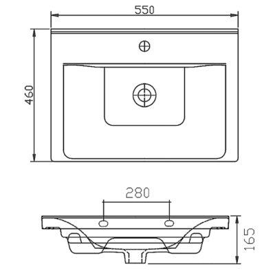 Lavoar pentru mobilier 55 x 46 Sapho Sava