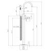 Baterie cada freestanding cromata Aqualine Ceto