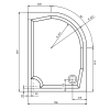 Cadita dus semirotunda 100 x 80 cm Gelco Riva stanga