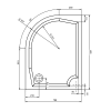 Cadita dus semirotunda 100 x 80 cm Gelco Riva dreapta