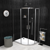 Cabina dus asimetrica semirotunda 100 x 80 Gelco Sigma Simply