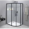 Cabina dus semirotunda asimetrica profile negre 100 x 80 Gelco Sigma
