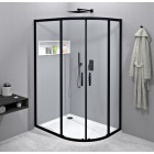 Cabina dus semirotunda asimetrica profile negre 100 x 80 Gelco Sigma