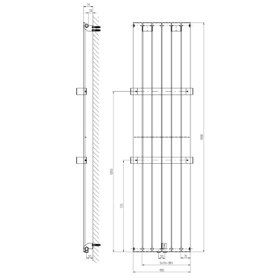 Calorifer Design alb lementi verticali 45 x 180 Sapho Colonna