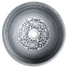 Lavoar traditional rotund pictat si gravat alb + albastru Priori