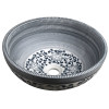 Lavoar traditional rotund pictat si gravat alb + albastru Priori