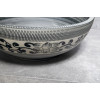 Lavoar traditional rotund pictat si gravat alb + albastru Priori