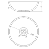 Lavoar traditional rotund pictat si gravat alb + albastru Priori