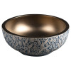 Lavoar traditional rotund sculptat si colorat cupru & albastru Sapho Priori Gordios