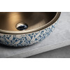 Lavoar traditional rotund sculptat si colorat cupru & albastru Sapho Priori Gordios