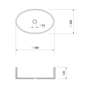 Lavoar oval texturat sticla fumurie Sapho Nobal 49 x 38 cm