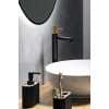 Baterie lavoar pe blat negru - auriu Sapho Solaris