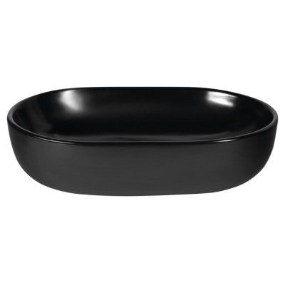 Lavoar oval negru pe blat Sapho Caleo