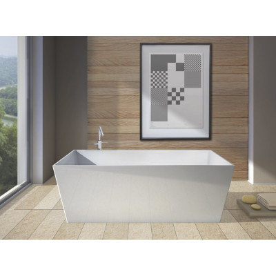 Cada baie Gelco Kvadrie Freestanding 159 x 65 cm marmura compozit