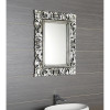 Oglinda rama lemn sculptat handmade argintie 60 x 80 cm Sapho Samblung 
