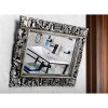 Oglinda rama lemn sculptat handmade argintie 60 x 80 cm Sapho Samblung 