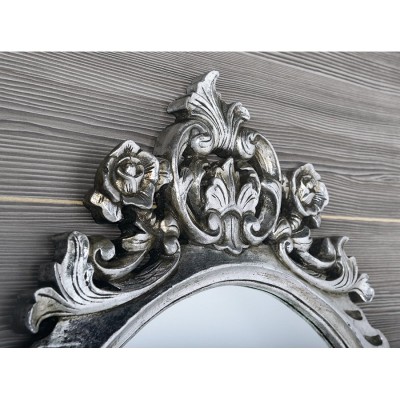 Oglinda ovala Retro Desna cu rama din lemn sculptat 80x100