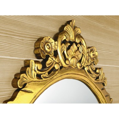 Oglinda ovala Retro Desna aurie cu rama din lemn sculptat 80x100