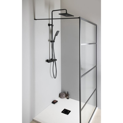 Set dus negru Sapho Dark cu baterie termostat