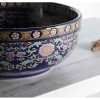 Lavoar baie violet pictat in tema florala rotund 41 cm Stilia