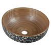 Lavoar rotund handmade traditional pictat maro - albastru