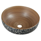 Lavoar rotund handmade traditional pictat maro - albastru