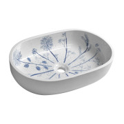 Lavoar pictat handmade Neochori oval 60 x 40 x 13.5 cm