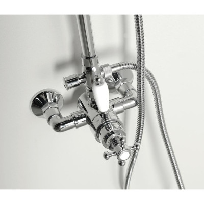 Set dus Retro cu baterie termostat Reitano Antea cromat