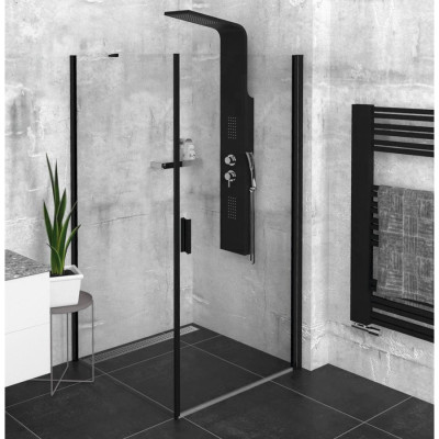 Cabina dus profile negre Polysan Zoom 80x80 usa batanta