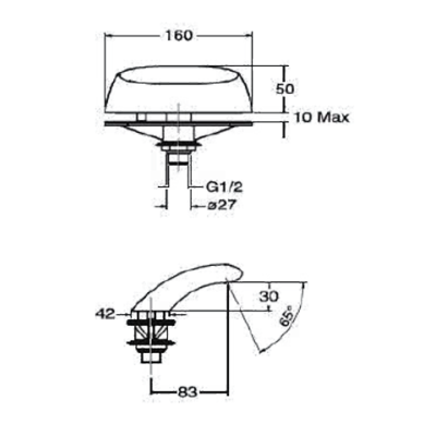 Dispersor fix umplere pentru baterie pe cada Sapho Deck 160 mm