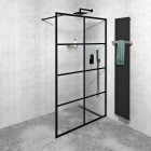 Cabina dus Walk-In 120 cm profile negre Gelco
