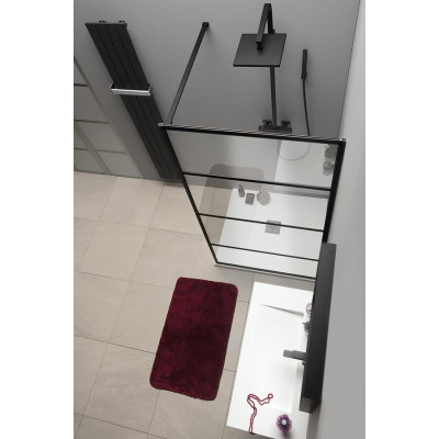 Cabina dus walk-in profile negre 70-110 cm Gelco