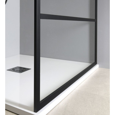 Cabina dus walk-in profile negre 70-110 cm Gelco