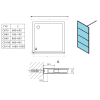 Cabina dus walk-in profile negre 70-110 cm Gelco