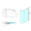 Cabina dus walk-in 110 x 200 cm Polysan Modular