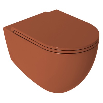 Vas WC suspendat caramiziu terracotta Isvea Infinity